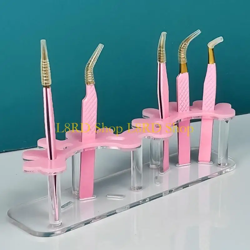 L8RD Tweezers exibem suporte acrílico pinça acrílico titular prateleira pinça pinça armazenamento stand tweezers