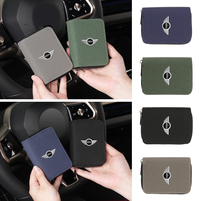 Car Logo Short Wallet Multifunctional Coin Purse Card Holder Gift For MINI Cooper One JCW R56 Countryman Paceman Clubman R58 R59