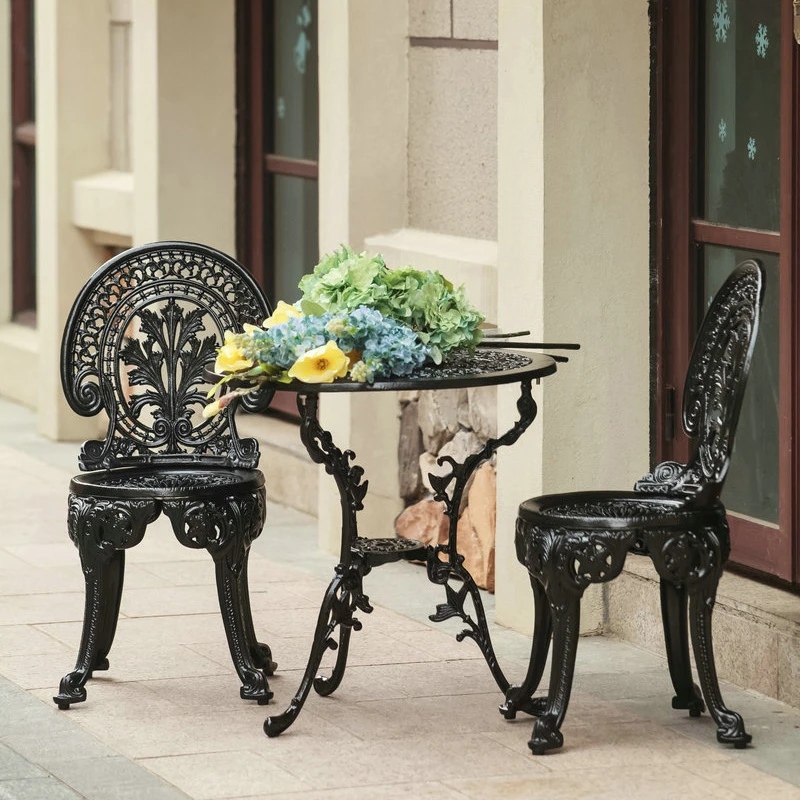 Hot Selling Garden Cast Aluminium Patio Furniture Balcony Table and Chairs Set