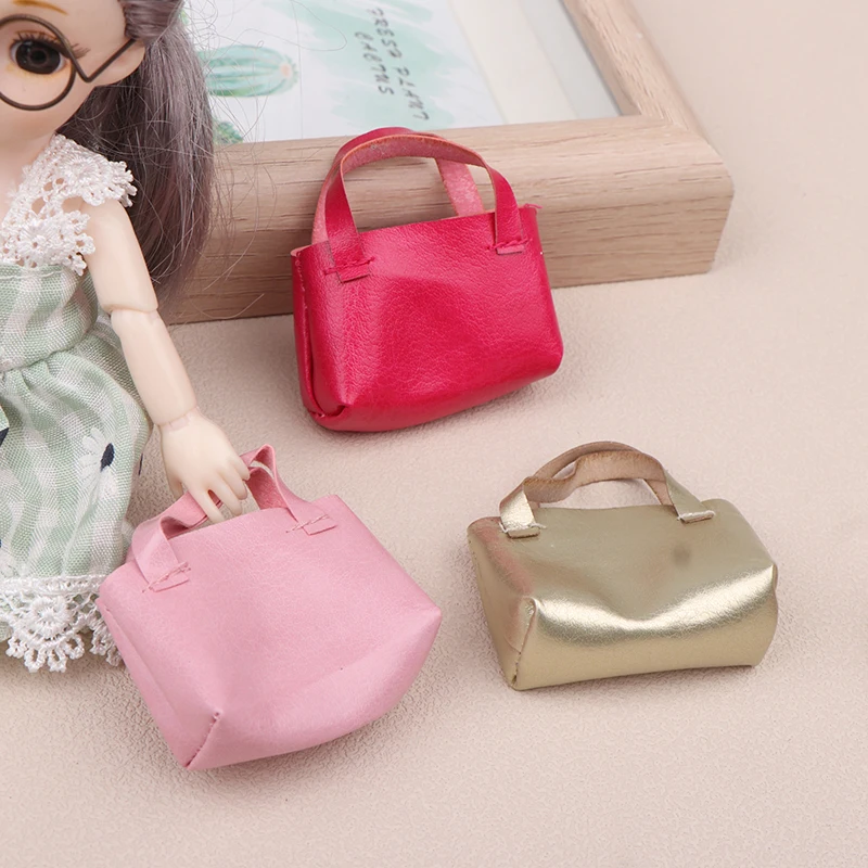 Cute Mini Simulated Leather Bag Handbag Miniature Doll Bag Toys Decor Kids Gifts