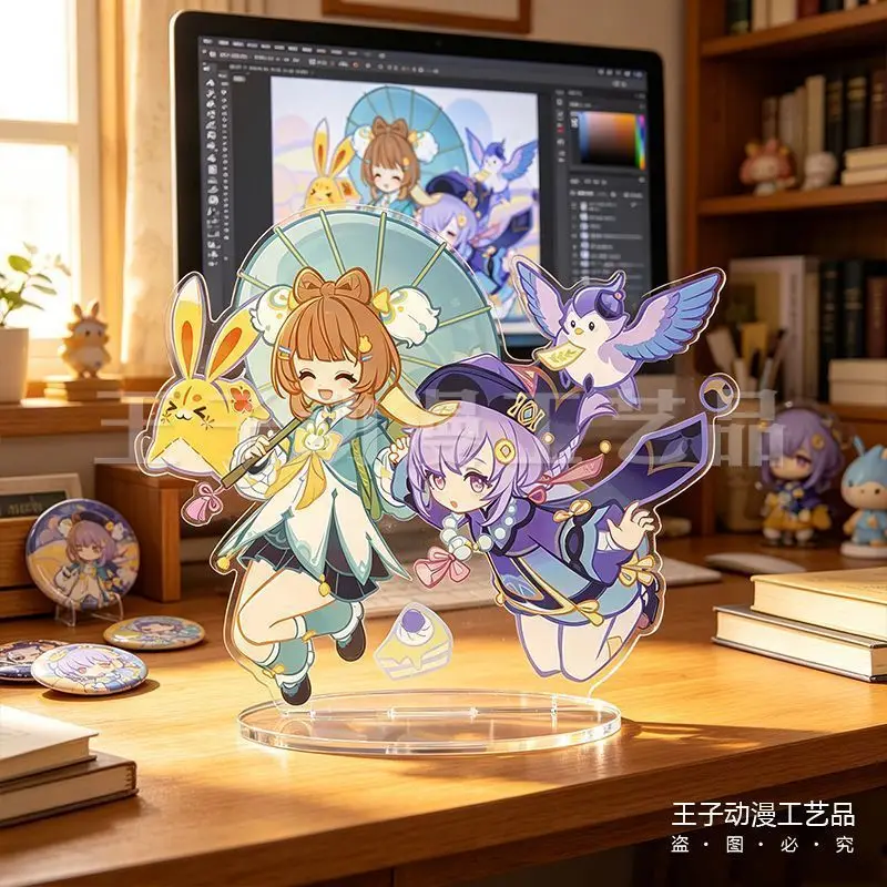 15cm ‌Anime Doujin Stand Figure  Genshin Impact Prune Klee Acrylic Model Plate Cosplay Collection Desktop Decor Gifts New TTS