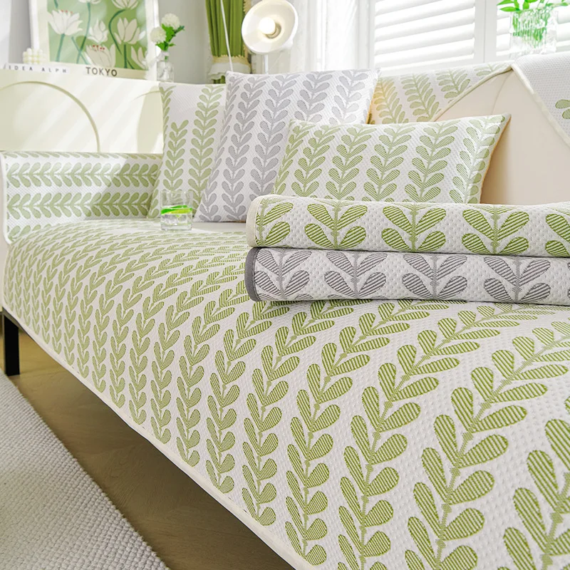 

Охлаждающая подушка для дивана из ледяного шелка, летняя подушка-холодильник с вышивкой, нескользящий чехол для дивана, дышащий, против царапин, задняя часть дивана для гостиной