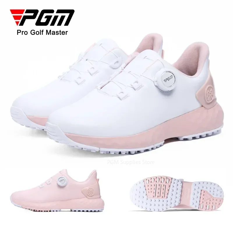 Damskie wodoodporne buty sportowe PGM Antypoślizgowe pokrętło Wygodne i amortyzowane buty bez paznokci Buty golfowe Cherry Blossom