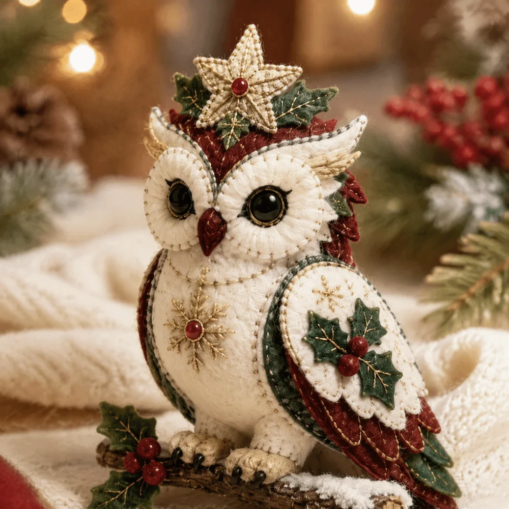 Felt Fabric Christmas DIY Patchwork Kit Hand Sewing Beginner Friendly Felt Animal Craft Set Pre-Cut Handmade
