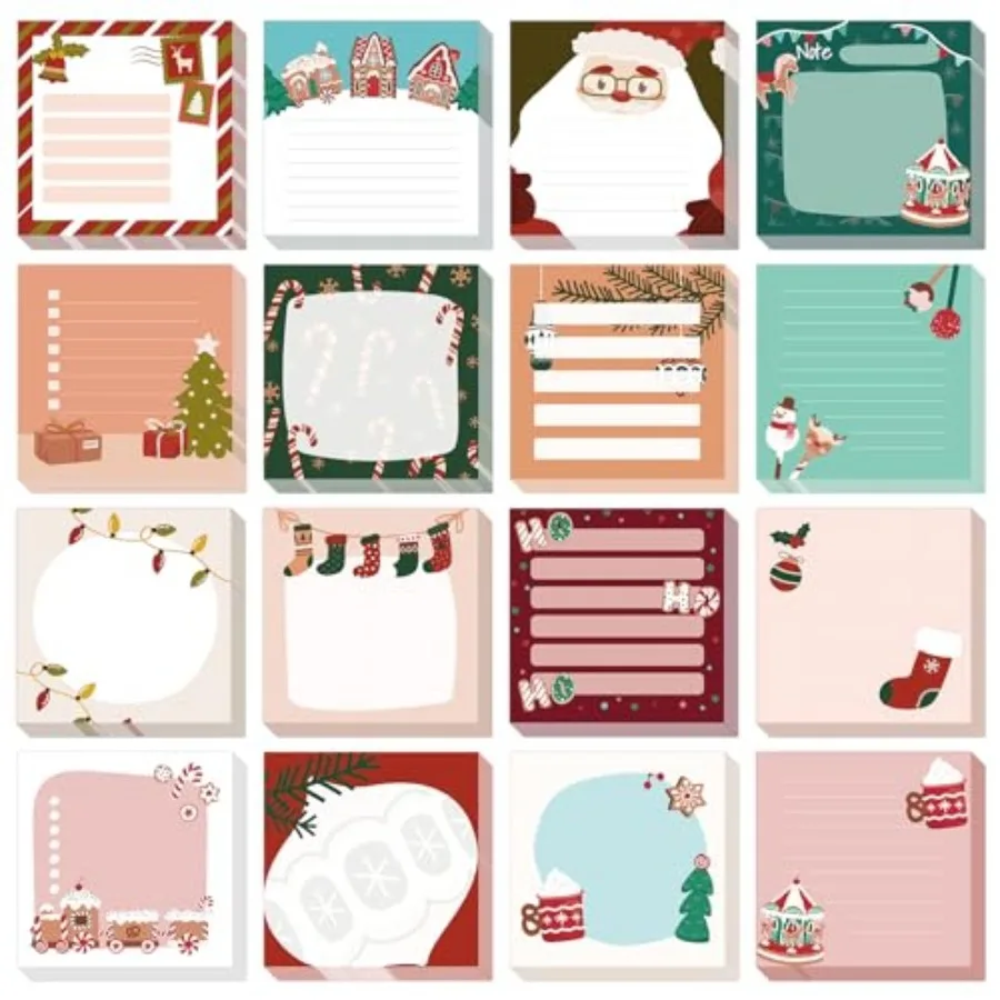 Pcs Sticky Note Pads with Socks, Work-Study Notes, 480 Pieces of Self-Adhesive Removable Memo Pads Styles, 30 Sheets Each for L