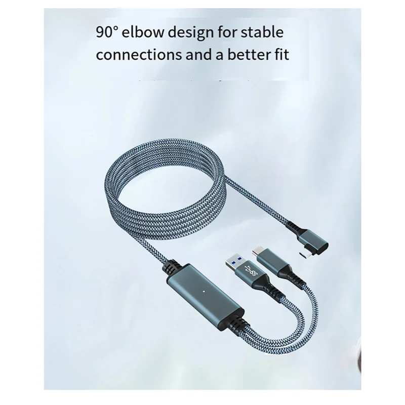 N91R-For Meta/Oculus Quest 3 Link Cable 5M VR Data Cable 2A Fast Charging 5Gbps High Speed Data Transfer Cable, Durable