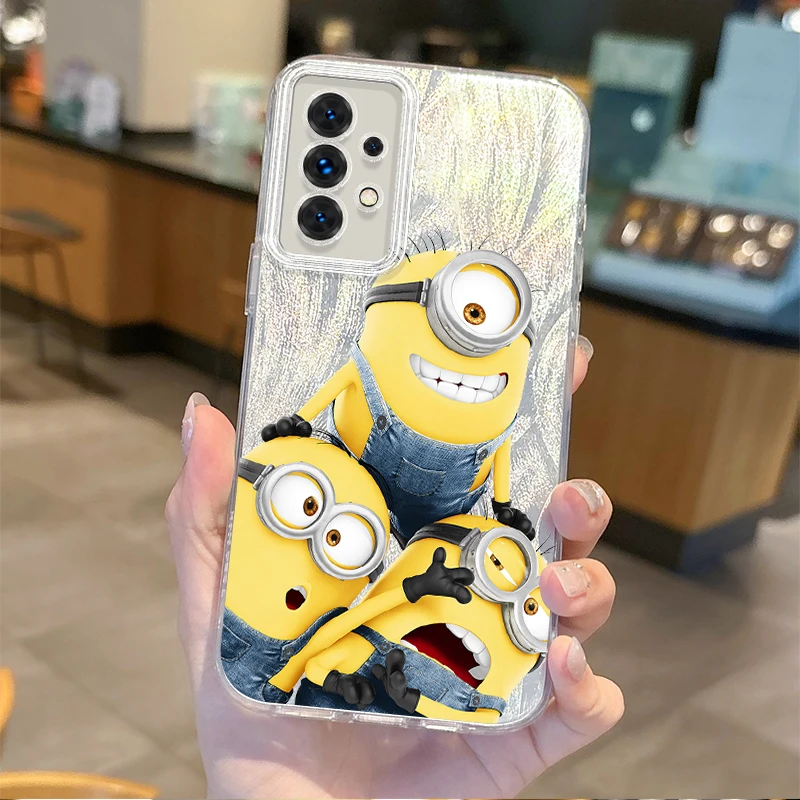 Cartoon M-Minions Phone Case for Samsung Galaxy S24 S23 S22 S21 Plus Ultra A73 A72 A71 A55 A54 A53 Shockproof Phone Back Covers