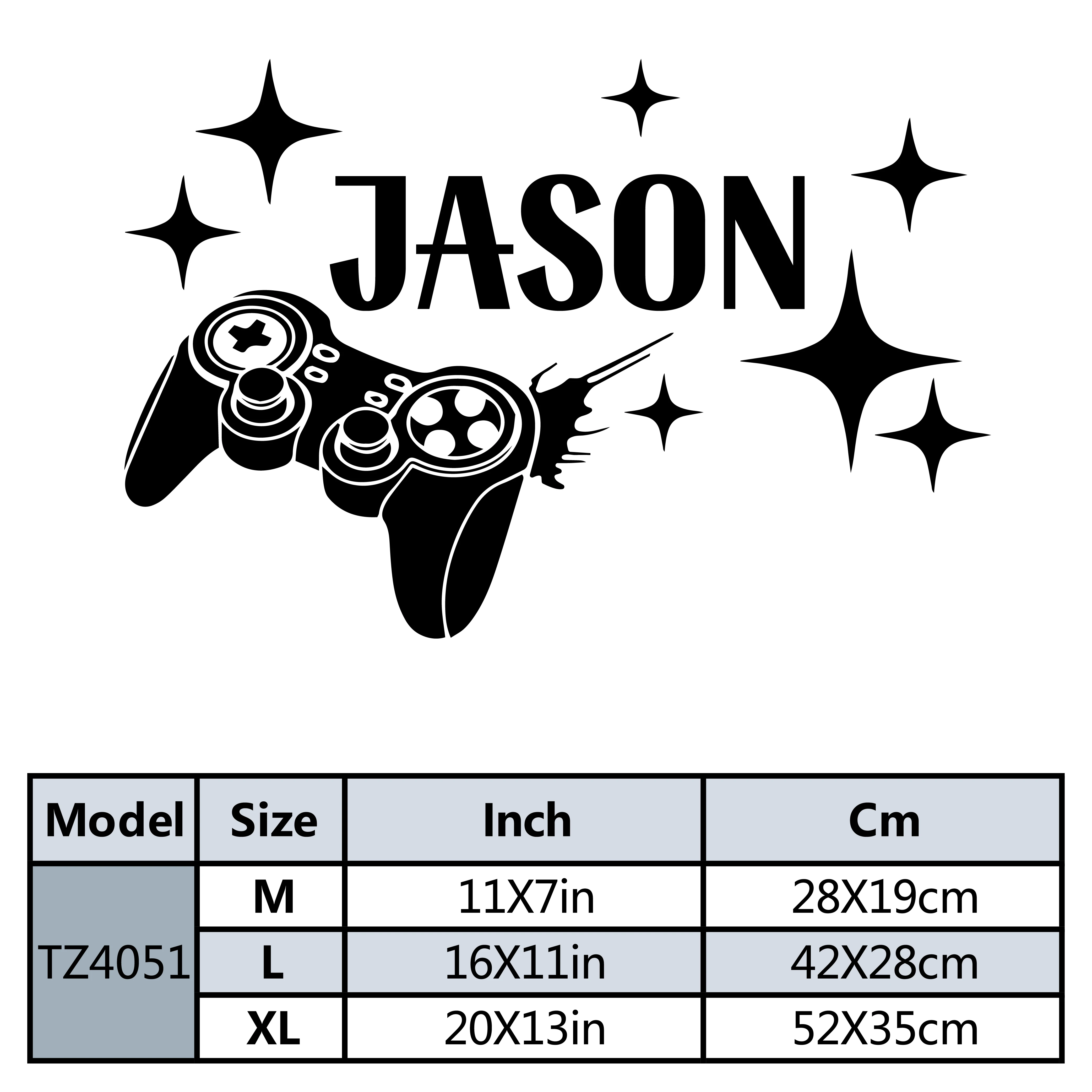 1pc NEW Personalize Custom Name Game Controller Waterproof Wall Stickers Home Decor For Bedroom Wall Art MURAL