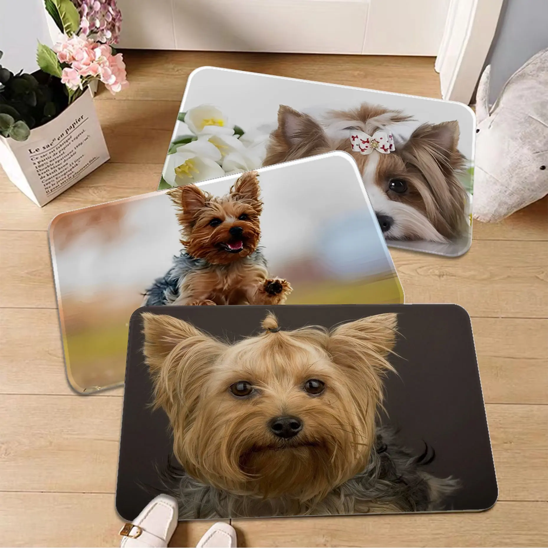 

Yorkshire Terrier Dog Door Mat Rectangle Anti-slip Home Soft Badmat Front Door Indoor Outdoor Mat Bedside Area Rugs