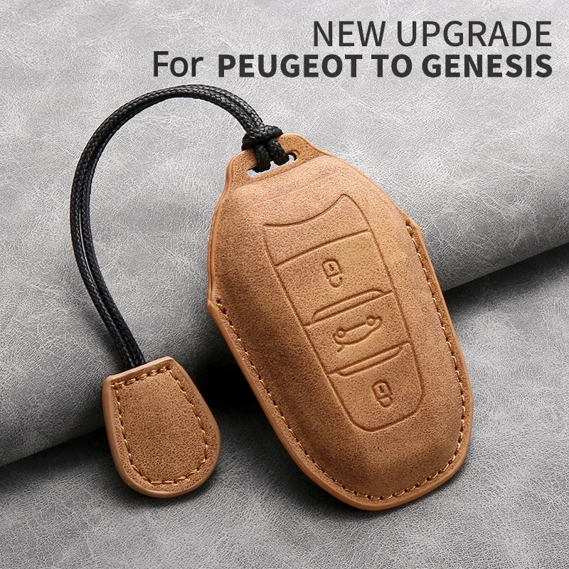 

Car Key Cover For Peugeot 208 DS3 For Citroen C4 C5 X7 5008 DS5 DS6 Leather Car Key Case Cover For Peugeot