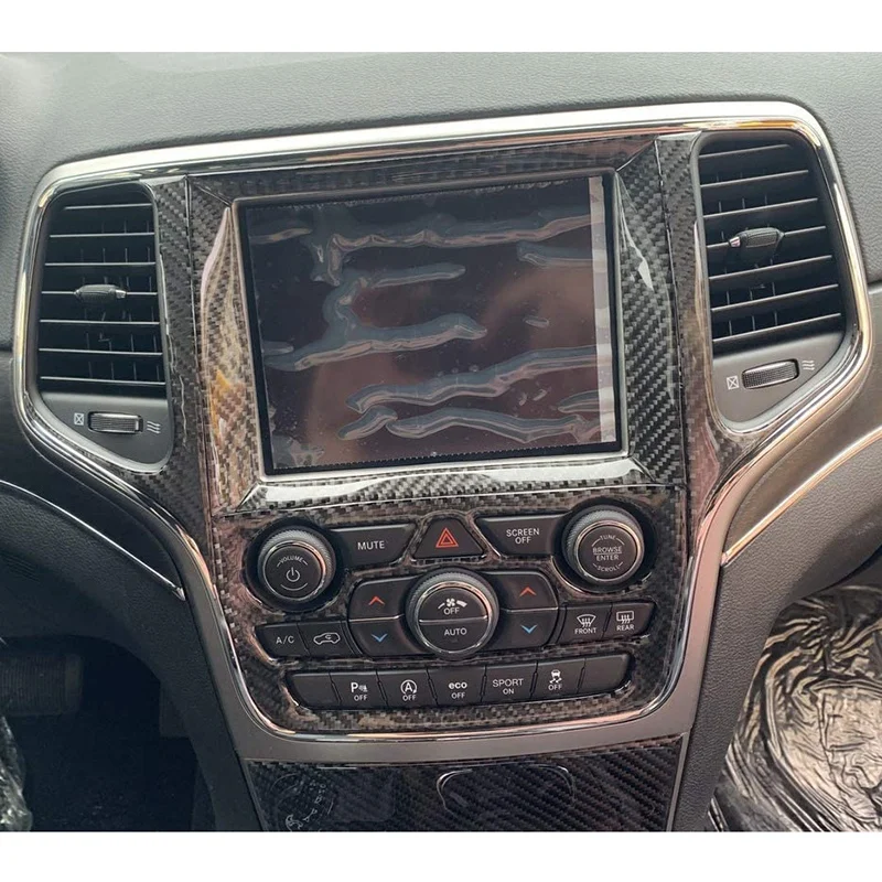 

Наклейка с GPS-навигацией для Jeep Grand Cherokee 2014-2018, полный комплект внутренней крышки, отделка центральной консоли из углеродного волокна