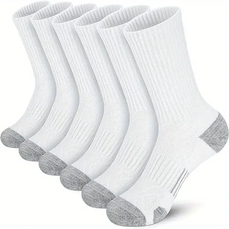 6 Pairs of High-Density Buffered Running Socks - Ventilated for All-Day Comfort - Perfect for Outdoor Sports