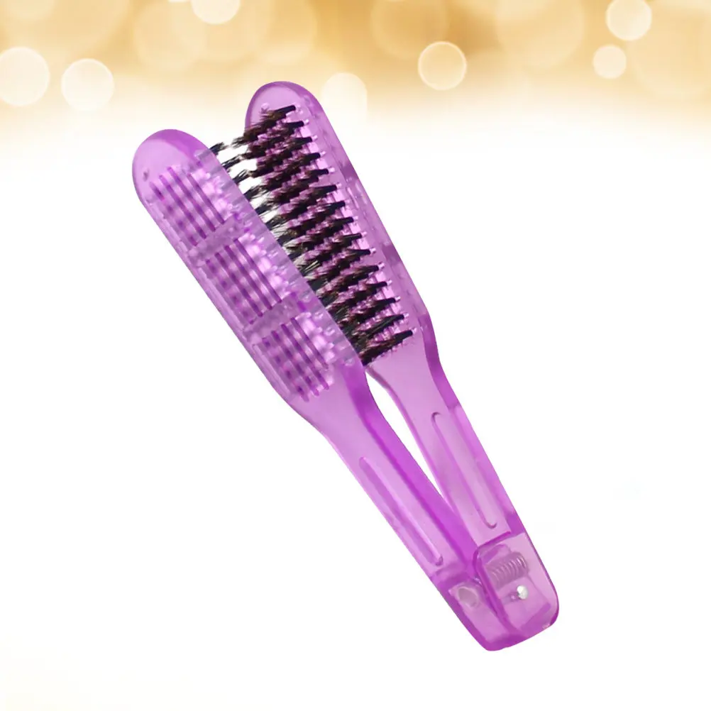 

Professional Boar Bristle Hair Comb for Straightening Styling Blow Drying Frizz Control Scalp Friendly Ergonomic Handle Purple