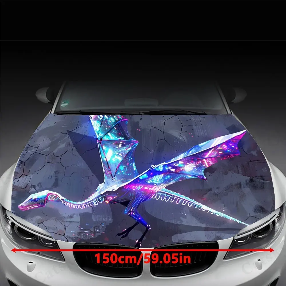 Star - Gleam Phantom Pterosaur car hood stickers, waterproof self-adhesive, scratch resistant, easy to stick, durable car PVC st