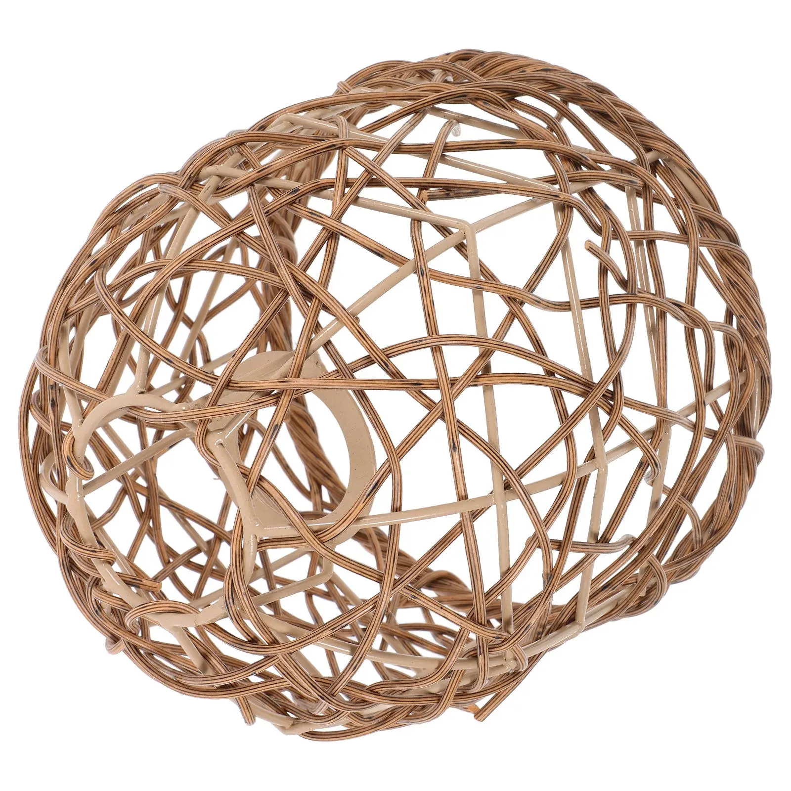 

Плетеный абажур из ротанга E27, подвесной светильник в деревенском стиле, коричневый, для гостиной, спальни, прихожей, в стиле бохо