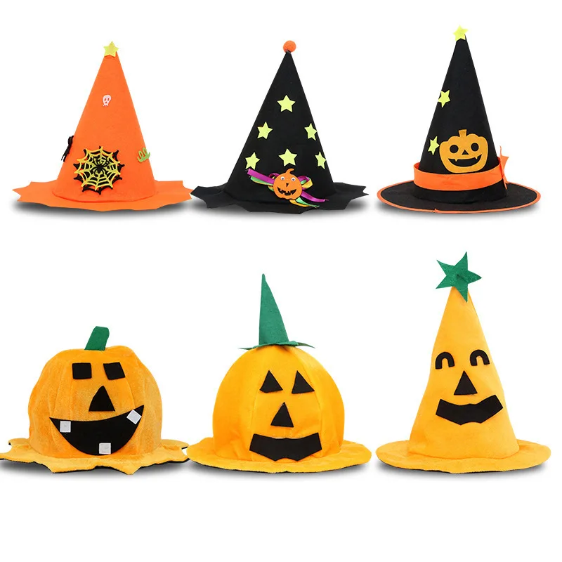ハロウィン帽子子供用小道具パフォーマンス衣装大人の魔女カボチャ魔女帽子魔女の装飾