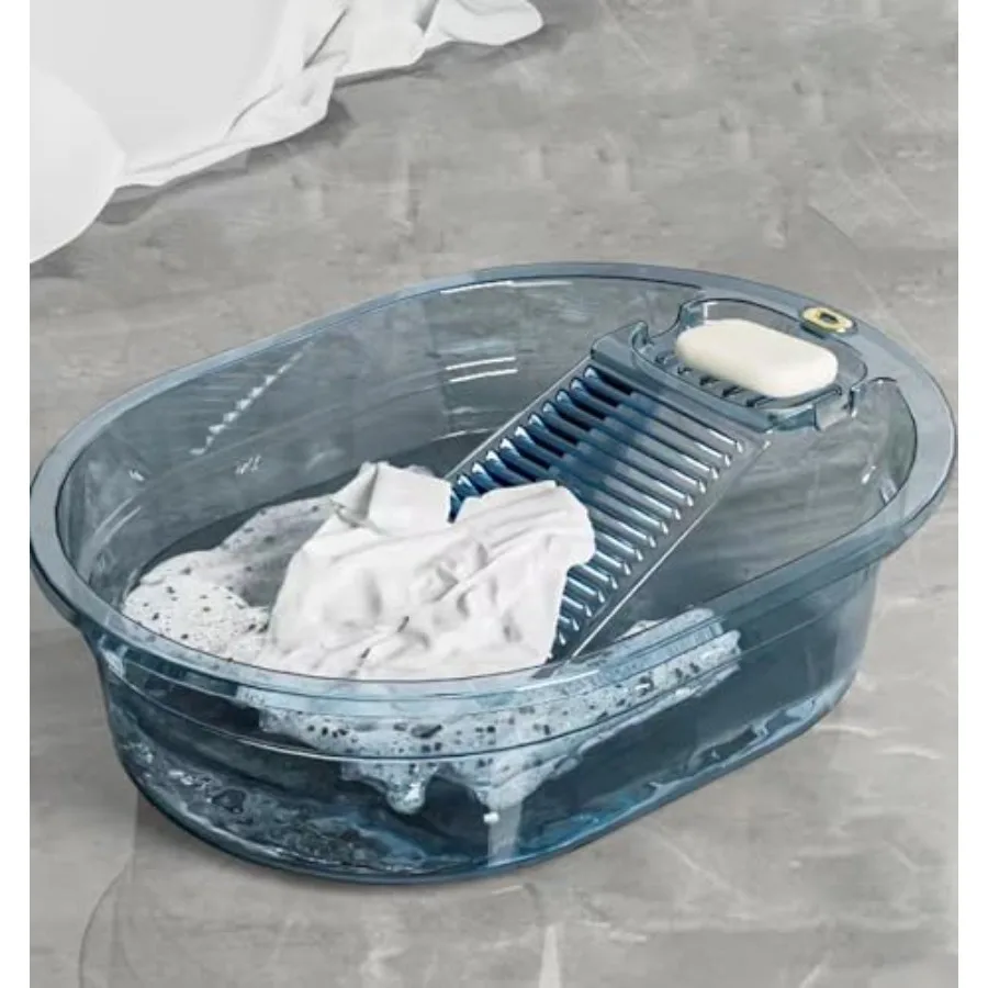 

Portable Washboard Basin and All-in-One Laundry Basin Set - Heavy-Duty Wash Board for Hand Washing Clothes Built-in Scrub Surfa