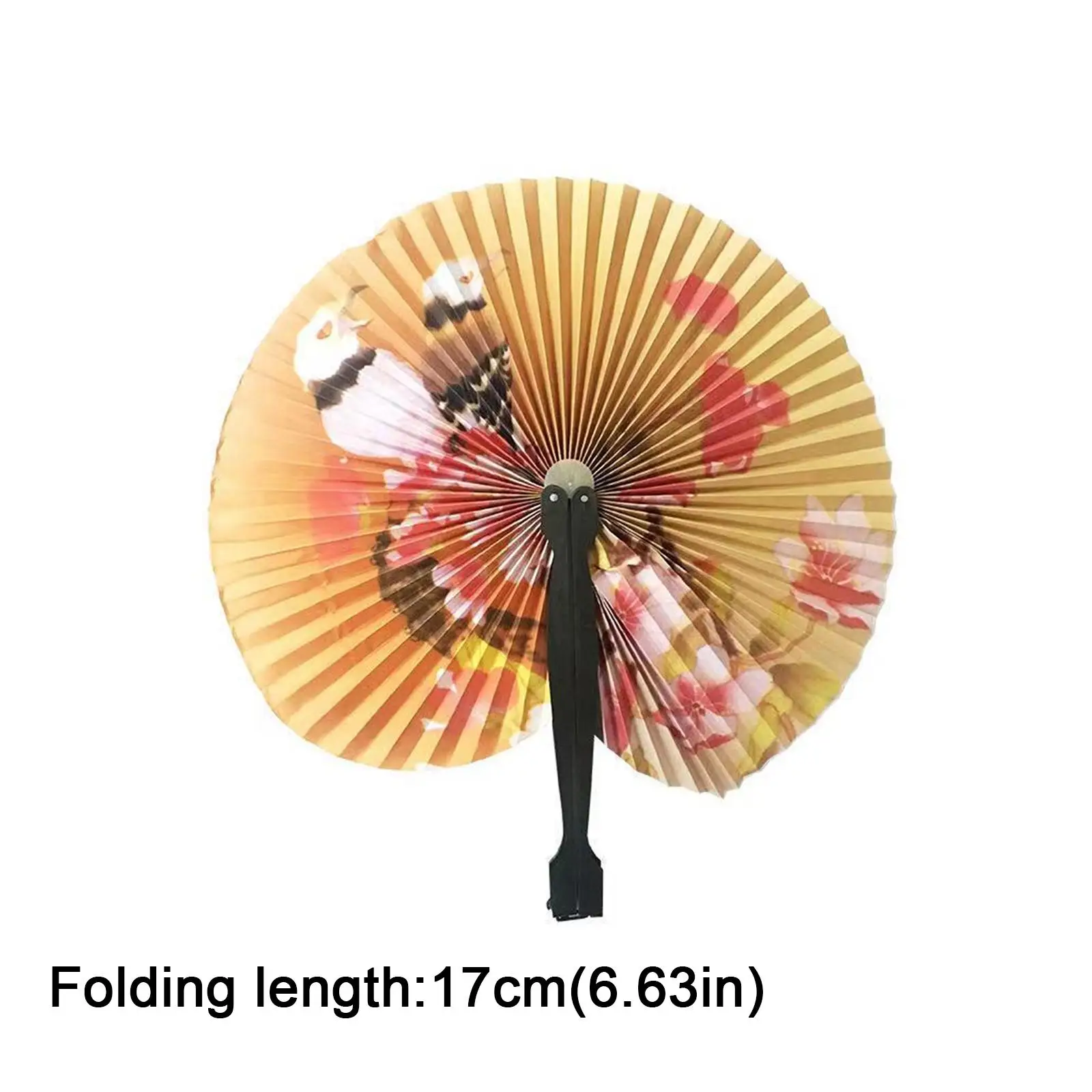 1 PCS Creative Retro Windmill Small Round Paper Fan Chinese Style Hand Fan Wedding Foldable Paper Fans Hand Held Folding Fans