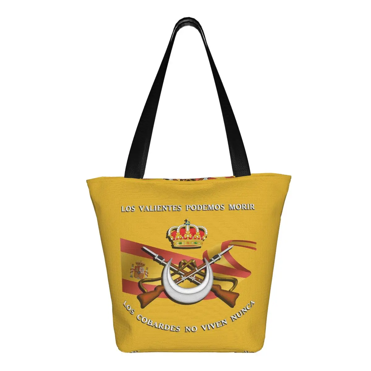 

Флаг испанского легиона, армия Испании, гордый (1) Сумка для покупок, парусиновая сумка на плечо большой вместимости, сумка для покупок, продуктовая сумка для женщин