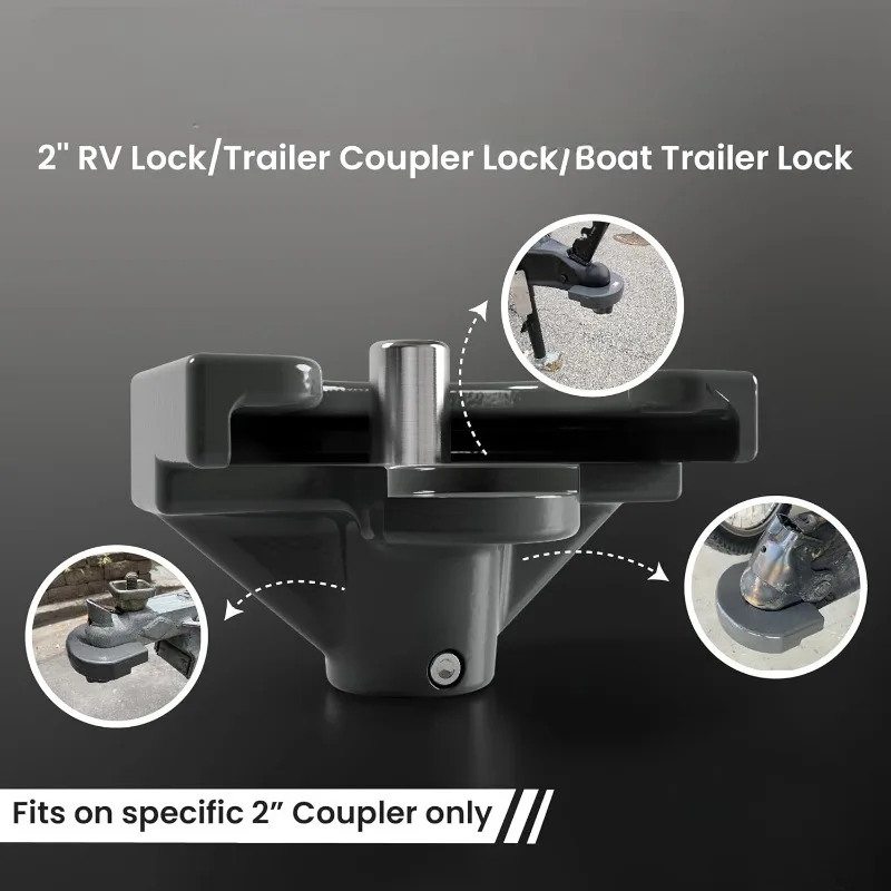 home.U-TLS2: 2'' RV Lock/Trailer Coupler Lock/Boat for Trailers and RVs - Push and Lock System for Effortless Security