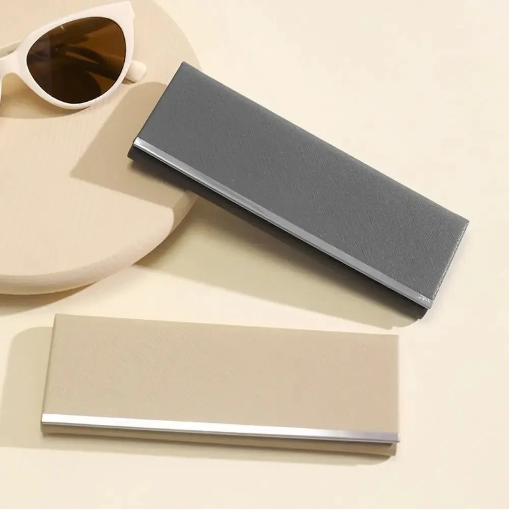 

Durable Magnetic Buckle Eyeglasses Case Portable PU Leather Eyewear Protective Case Flocking Inside Lightweight Sunglasses Box