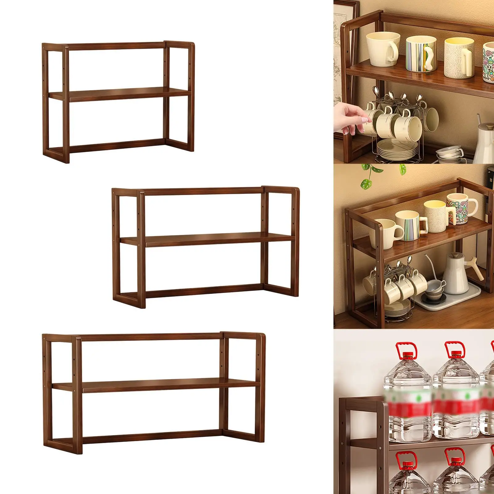 

Desktop Organizer Tabletop Stand Display Shelf Easy to Install Standing Rustic