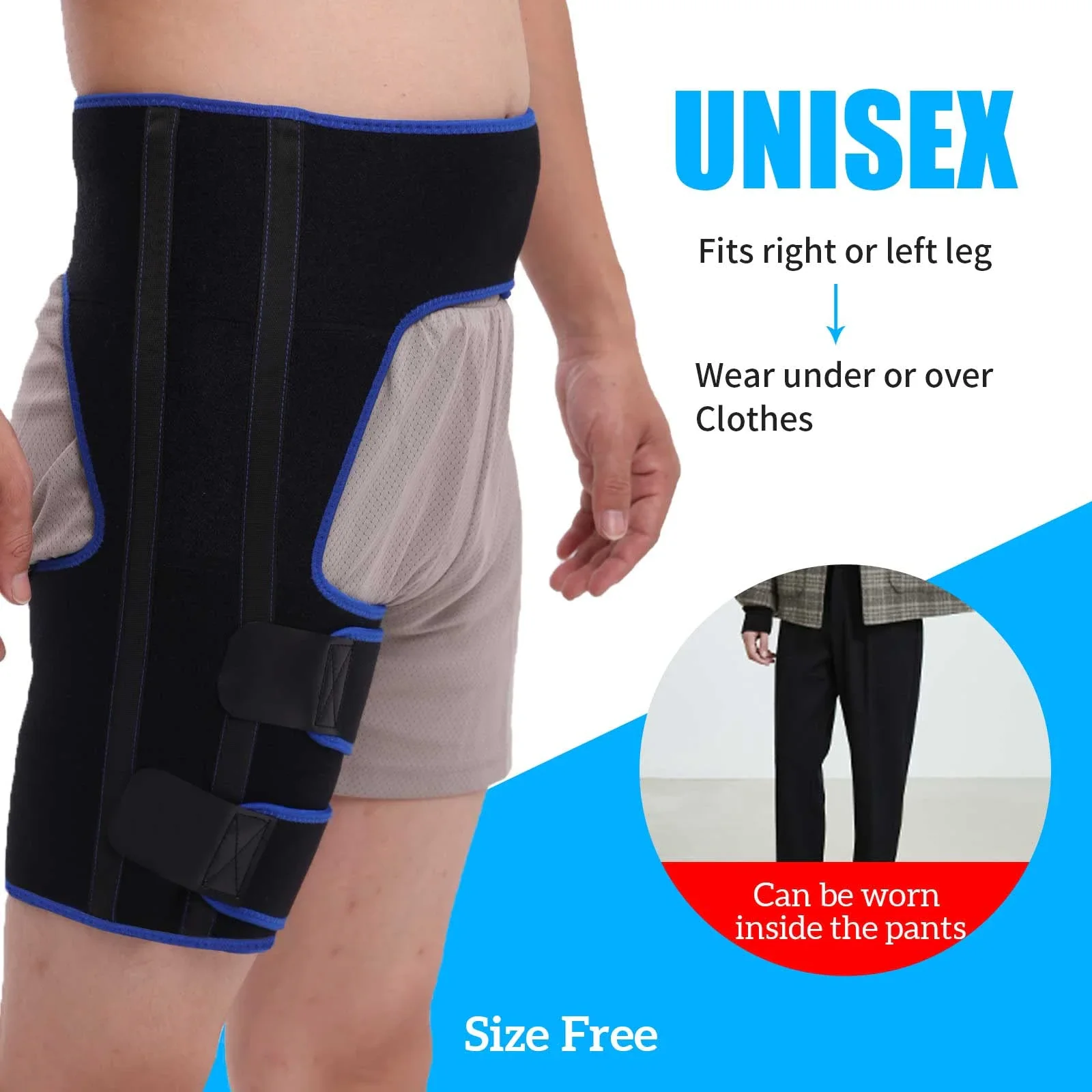 GHORTHOUD Hip Brace-Groin Wrap- Adjustable Hip Compression Brace for Sciatic Nerve Thigh Pain Relief-Hip Wrap Support Belt