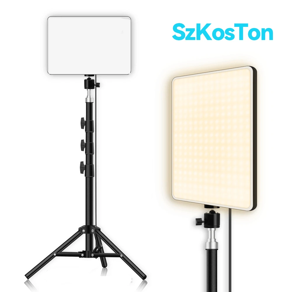 

8/12Inch LED Video Light Panel Studio Fill Lighting Kit For Video Recording YouTube Photography Selfie with Tripod Arm Stand