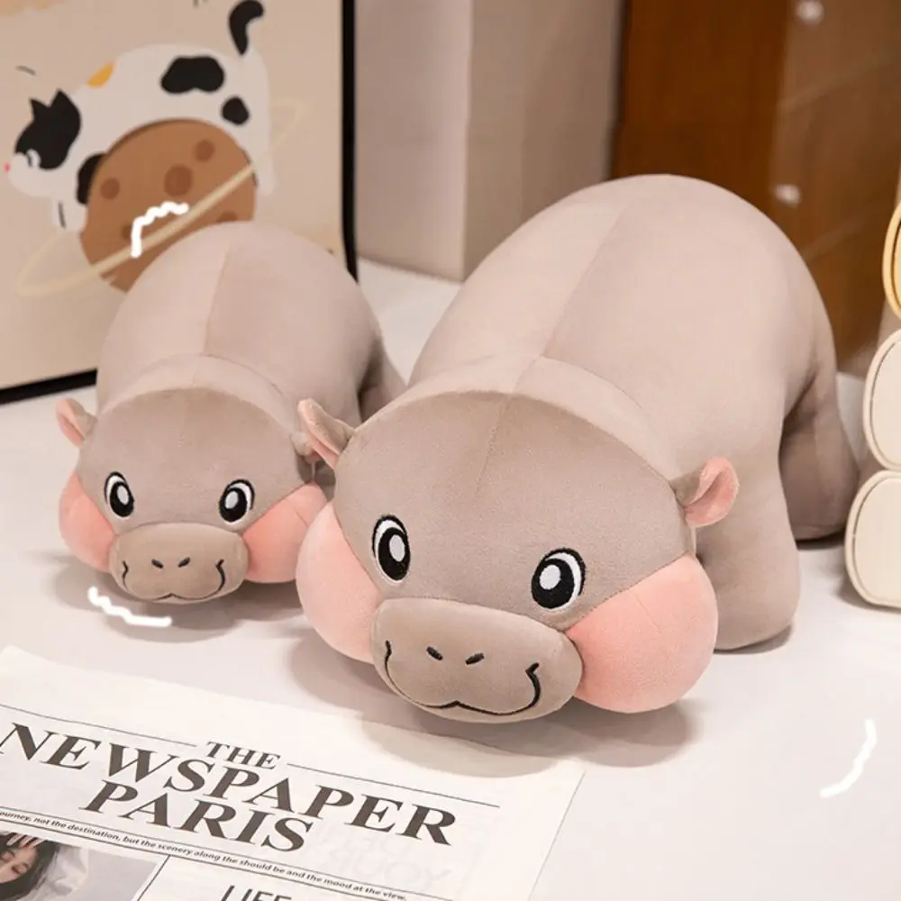 

Fluffy Chubby Hippo Plush Toy Short Legs Cartoon Plush Moo Deng Doll Soft Sleeping Pants Hippopotamus Stuffed Animal Doll Girls