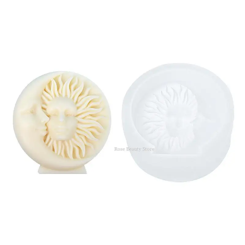 Sun Moon stampo per candele in Silicone fai da te fatto a mano aromaterapia artigianato stampo per candele strumento decorativo per sapone per torte