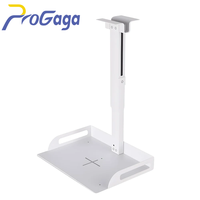 PROGAGA Projector Stand Ceiling Mount with Tray for Most Projector Cable Routing Carbon Steel Height Adjustable for Home