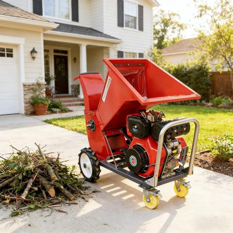 Multifunctional Wood Crusher Mobile Branch Shredder for Garden Landscaping Straw Crushing and Household Use