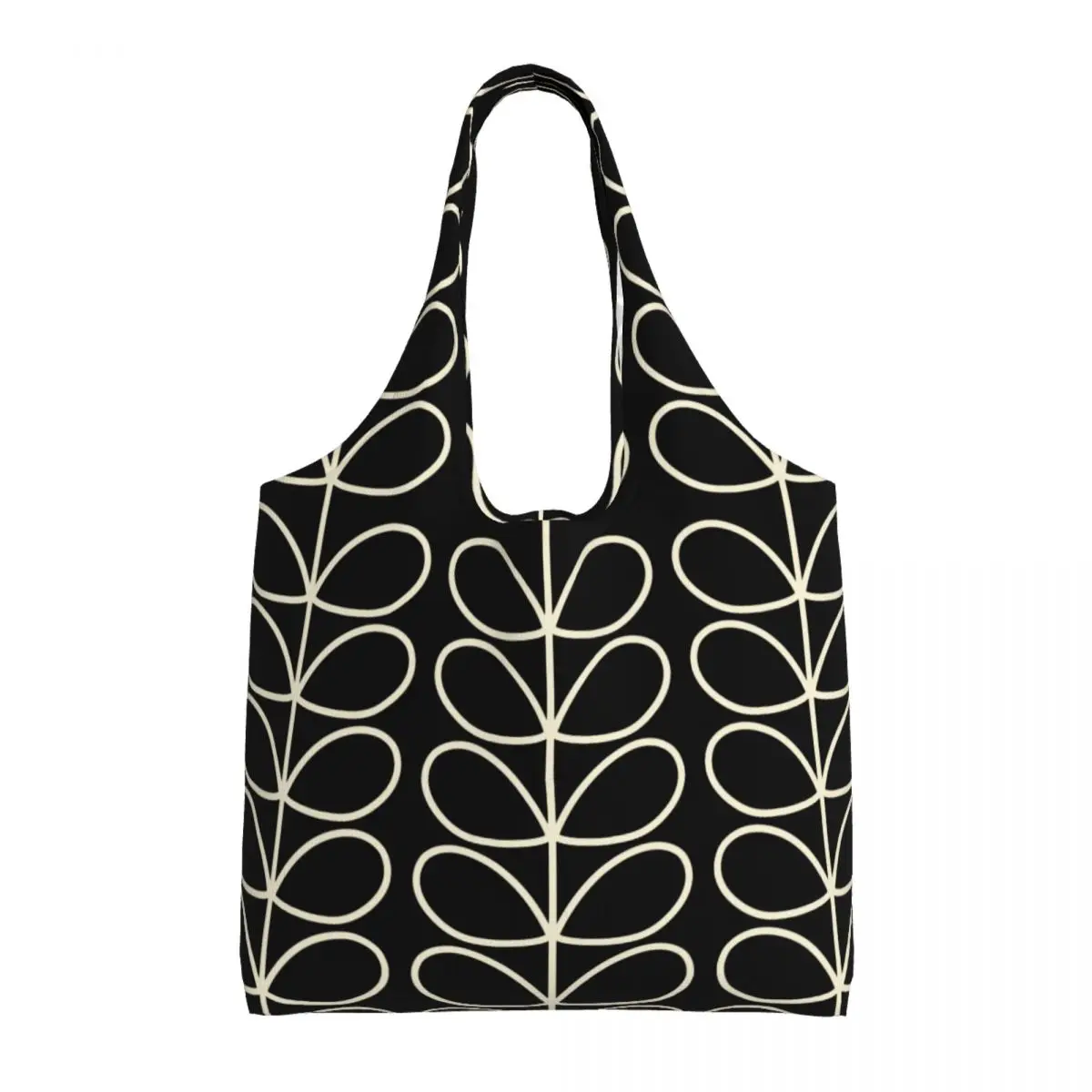 Cute Print Giant Linear Stem Print Tote Shopping Bags Reusable Canvas Shoulder Shopper Bag Handbags Gifts