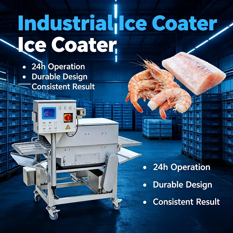 Ice Glazing Machine Automatic Coating Equipment For Frozen Fish Meat Processing Production Line