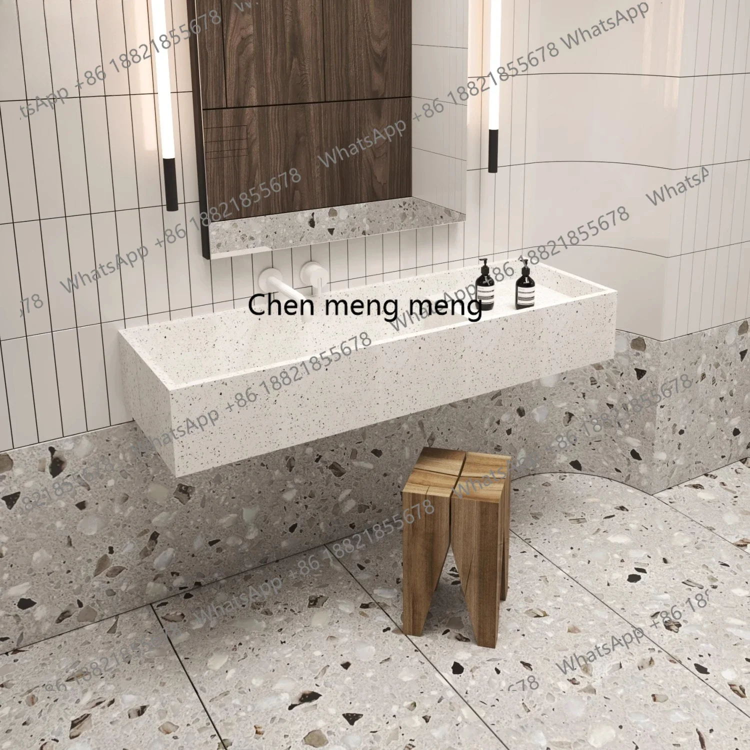 X  Terrazzo, under-counter basin wall-mounted face wash basin hotel, balcony