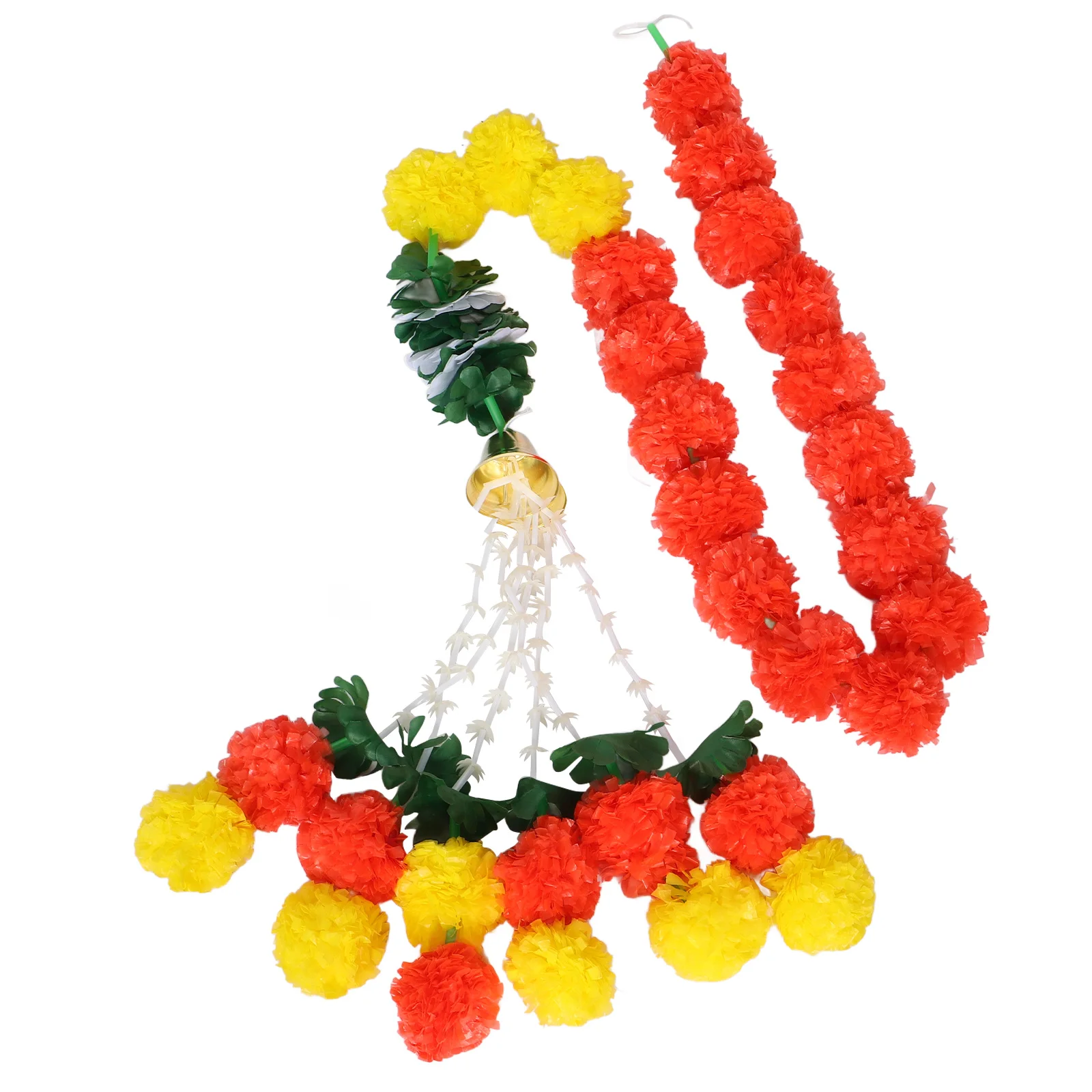 

Marigold Flower Garland Decorations Multifunctional Holiday Halloween Day Dead Diwali Vibrant Design Easy Setup Reusable Lint