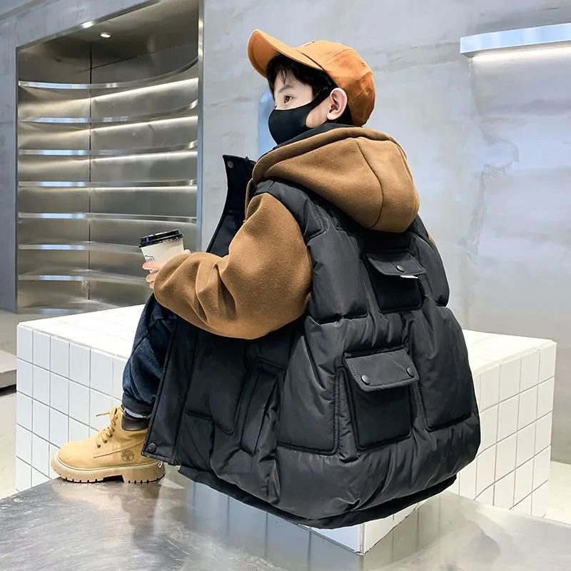 

Big Kids Winter Coat 2025 Heavy Fleece Boys' Jacket Thermal Insulated Casual Wear Winter Jacket Stylish Cotton Outdoor