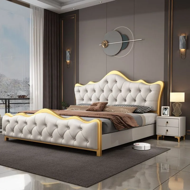 النوم سرير مزدوج غرفة نوم فاخرة تخزين اللوح الأمامي سرير الحديثة الملك كاماس دي ماتريمونيو Dormitorio اكسسوارات أثاث المنزل #3