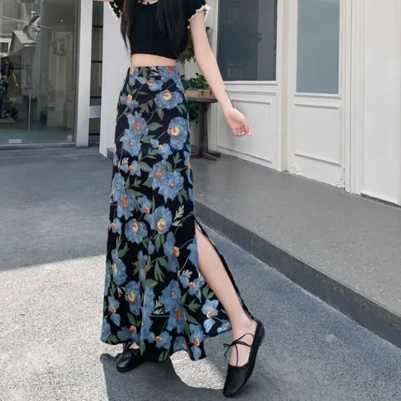 Midi Tight Wrap Woman Skirt High Waist Chiffon Clothing Sales A Line Korean Style New in Luxury Elegant Stylish Skirts for Women