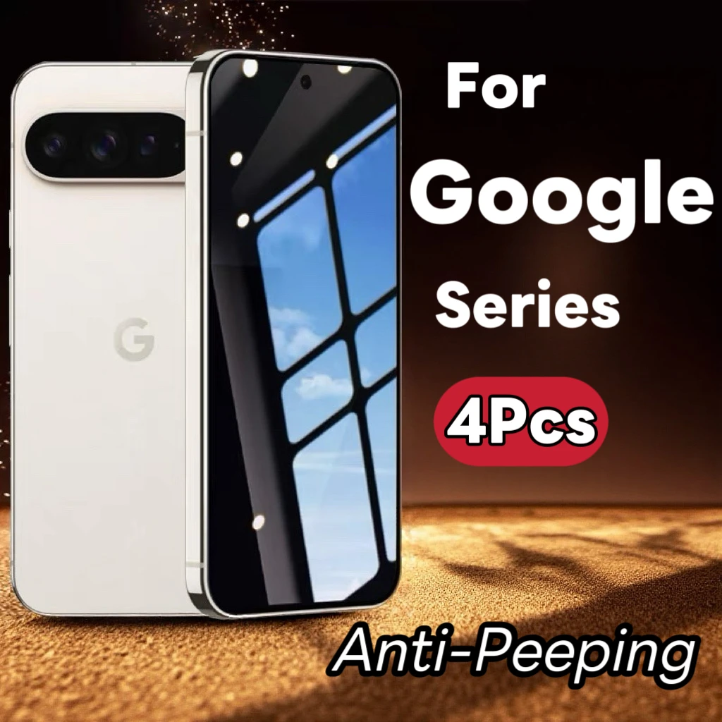 

4Pcs Anti-Spy Privacy Tempered Glass for Google Pixel 10/9/8/7/6 – Anti-Peeping, HD Clear, Full Coverage Screen Protector