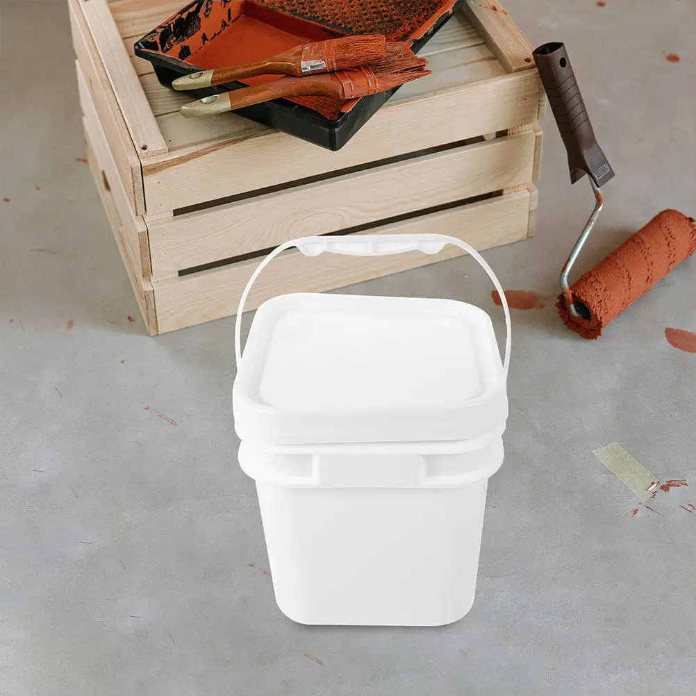 2Pcs PP Plastic Paint Bucket with Wide Mouth Ergonomic Handle and -Proof Lid for Pigment Storage Painting Home