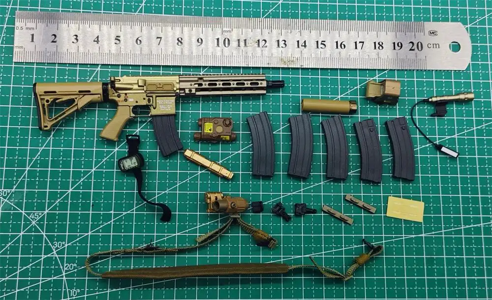 1/6 EASY&SIMPLE ES 26061 US. Soldier Doll Weapons HK416 Solid Shoe Boots PVC Material Accessories Not Real For 12