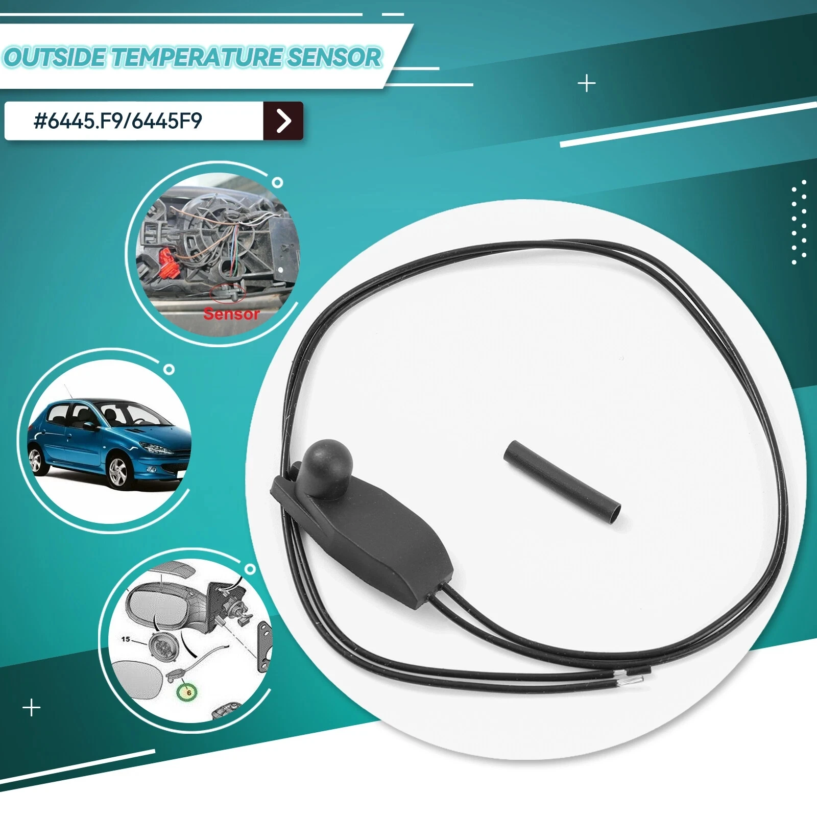 Car Parts Outdoor Transit Air Temperature Sensor For Peugeot Citroen Fiat Outside Air Temperature Ambient Sensor 6445.F9 6445F9