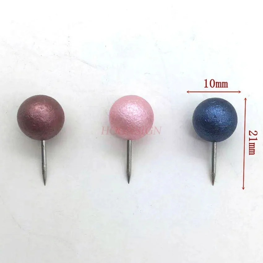 100pcs Cute Wrinkle Pearl Ball Nail Map Nail Soft Wooden Board Office Decoration Fixed Pin