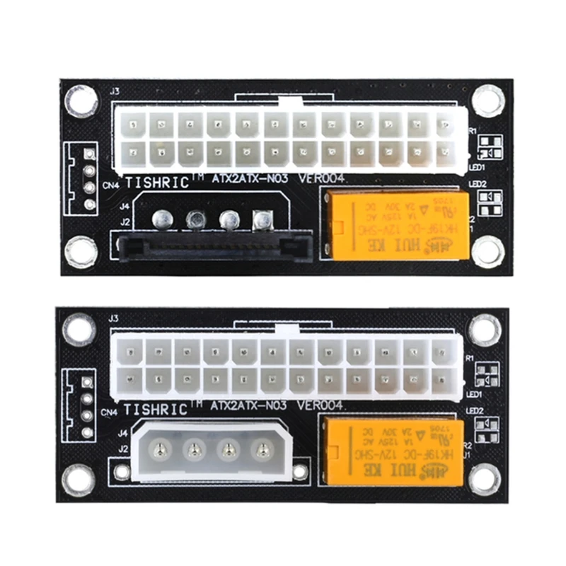 24핀 4핀 Molex 동기화 시작 보드 듀얼 PSU 전원 공급 장치 동기화 어댑터