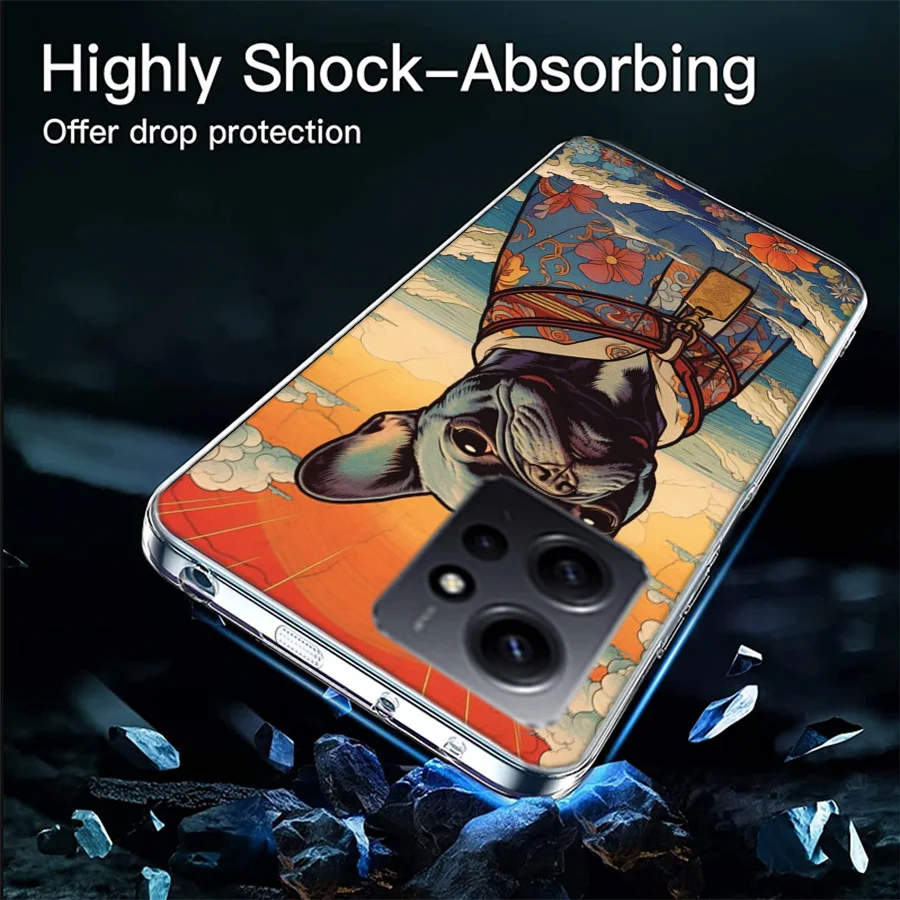 French Bulldog Dog Pug Luxury Phone For Xiaomi Redmi Note 14+ 13 K70 Pro Plus Redmi 13C 14C 12C 12 10 10A 10C 9 9A 9C 9T 8 8A Co