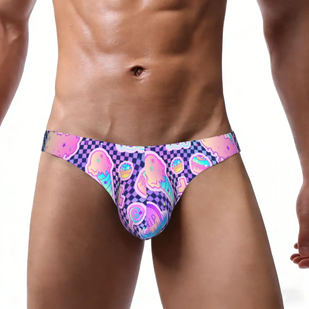 Men's Underwear Briefs Candies Sweets Rainbow Icecream Gothic Style Sexy Underpants Male Panties Bikini Underwear Ropa Pants