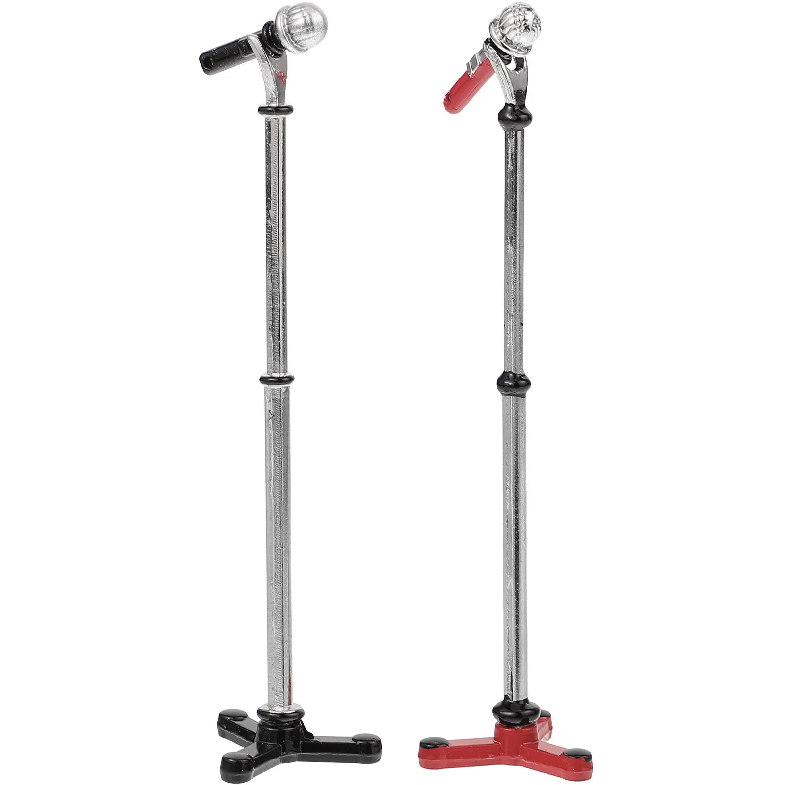 

2 шт. миниатюрные микрофоны из сплава, реалистичные аксессуары для кукольного домика, декор для детских игр, имитация реквизита для пения