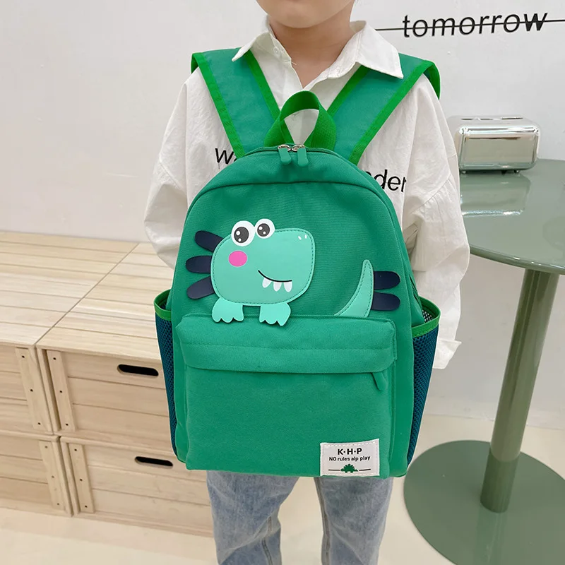 Simple Children Backpacks Cartoon Dinosaur Prints Kindergarten School Bag Boys Girls Light Schoolbag Trendy Kids School Backpack