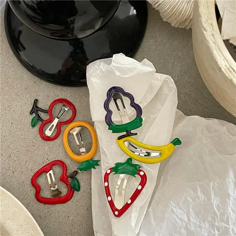 4/6 Stück Erdbeer-Haarspangen, Niedliche Mädchen-Haaraccessoires, Frucht-BB-Haarklammern, Kinder-Accessoires für den täglichen Styling, Boutique-Kopfbedeckung – Detail 9